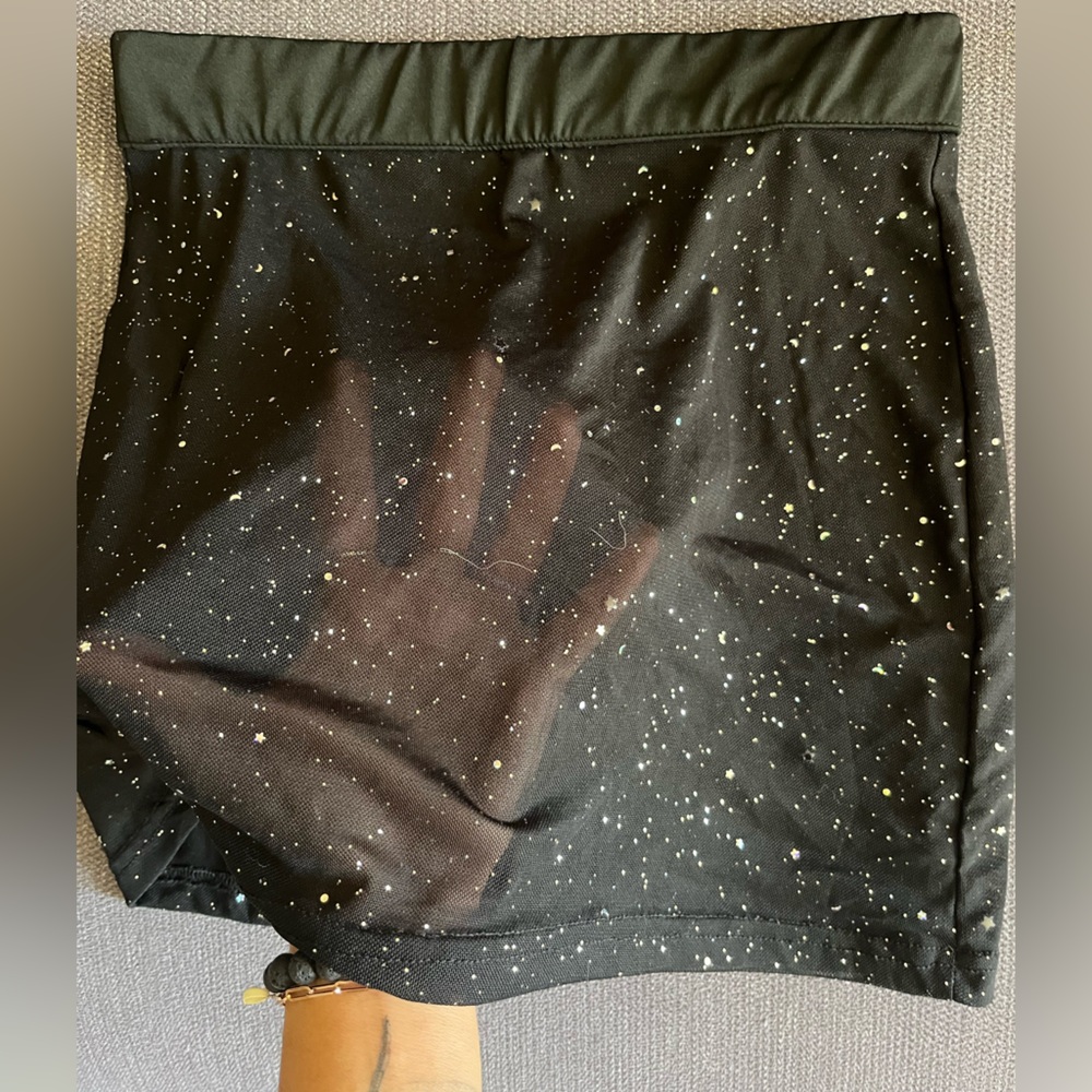 iHeartRaves Black Starry Pencil Skirt